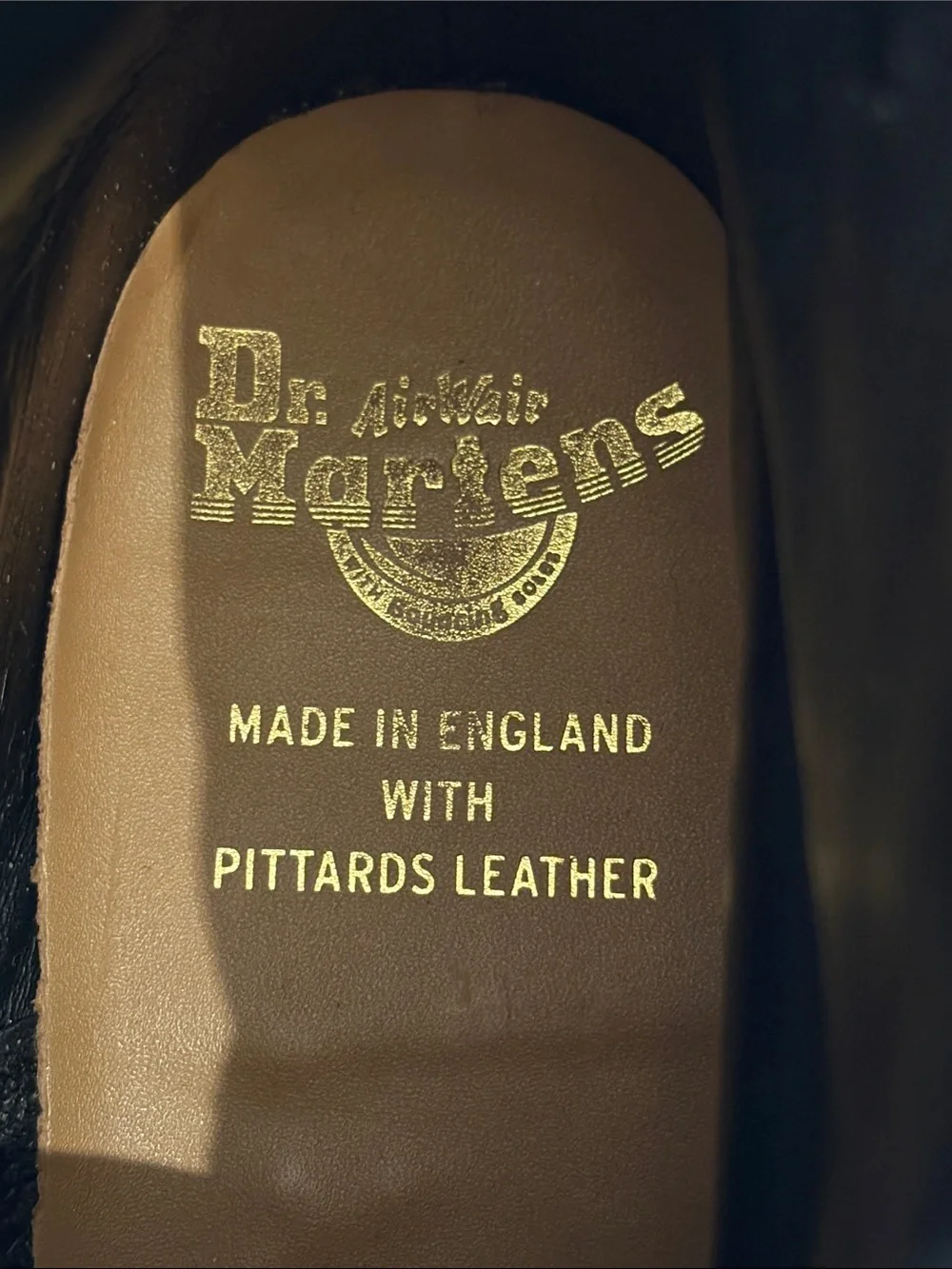 Dr. Martens 1460 Panel Made in England Black Orange Leather Lace-Up Combat Boot